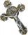 Saint Benedict Wall Cross Crucifix with Antique Silver and Gold Finish